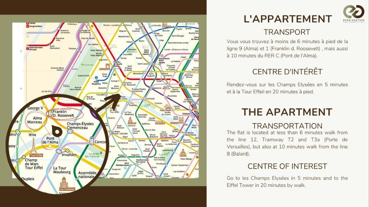 Champs Elysées!Montaigne, New Luxurious 6pers flat Paris Extérieur photo